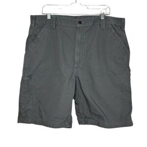 Carhartt Men's Gray Loose Fit Canvas Utility Work Shorts Size 40